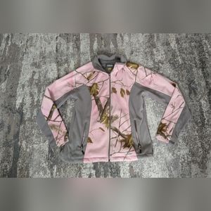 WOMEN CABELAS FLEECE ZIPUP SWEATER. LARGE